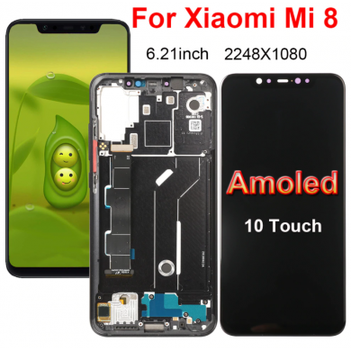 Xiaomi Mi 8 M1803E1A Lcd Ekran Dokunmatik Komple Panel Çıtalı Amoled