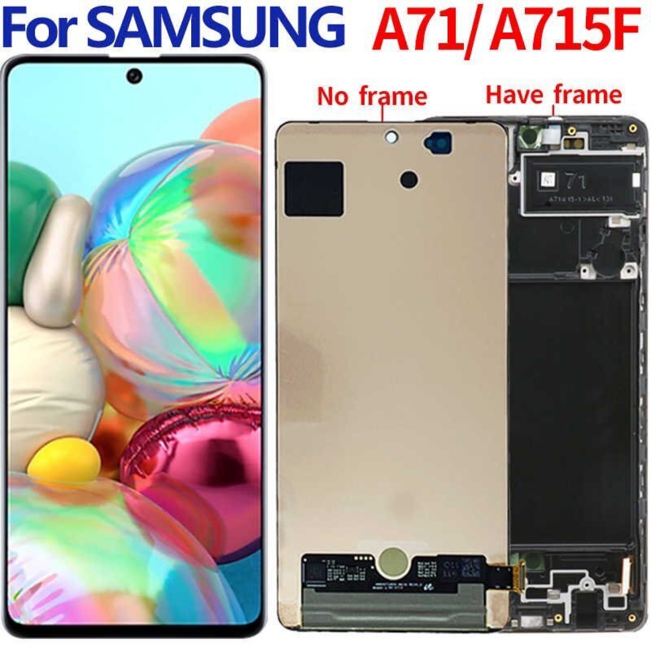 Samsung Galaxy A715 A71 Lcd Ekran Dokunmatik Komple Panel Çıtalı Oled