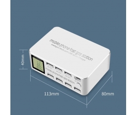 100W 8 Bağlantı Noktaları Lcd Ekran Hızlı Şarj 3.0 Usb Şarj Adaptörü Hub Tipi C Pd Hızlı Telefon